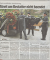 Zeitungsbericht im Kurier über die Bestattung Unschwarz